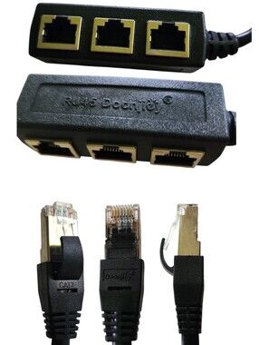 Doonjiey RJ45 Ethernet 1-to-3 port splitter
